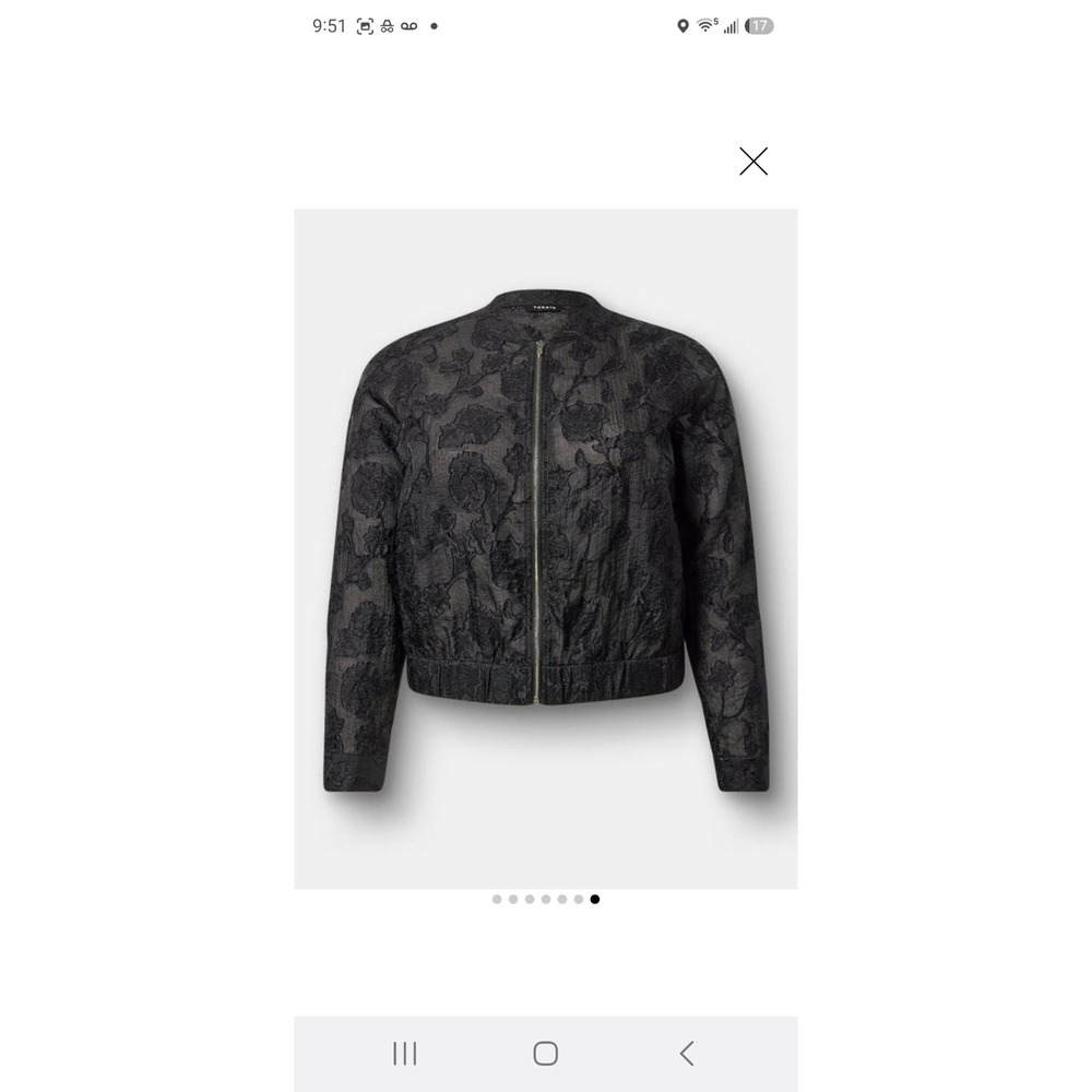 Torrid Plus Size 5 (28) Modern Jacquard Bomber Deep Black GothChic Romantic